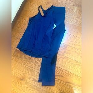 Exercise outfit, navy blue with some black